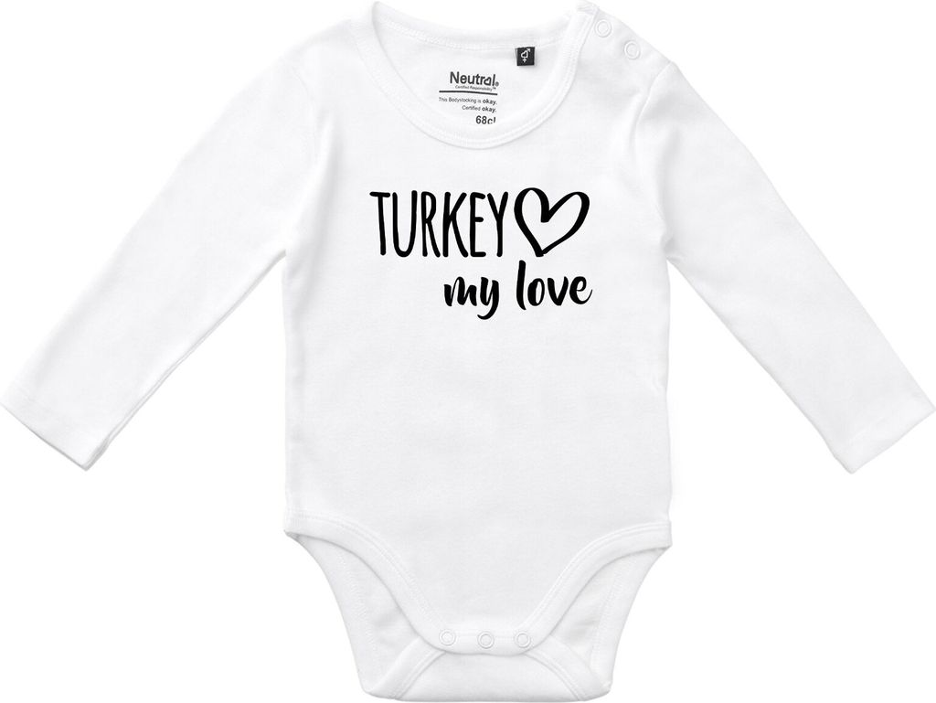 Huuraa Baby Body Turkey my love 68 White  Baumwolle Produktbild 
