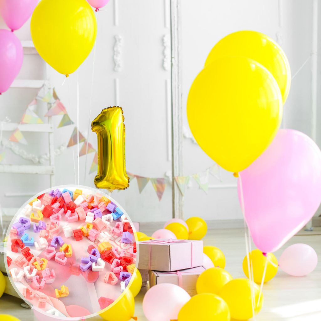 100 Teile/beutel Ballon Verschluss Clip Wiederverwendbare Auslaufsichere Kunststoff V Form Ballon Knopf Clip Party Supplies Multicolor