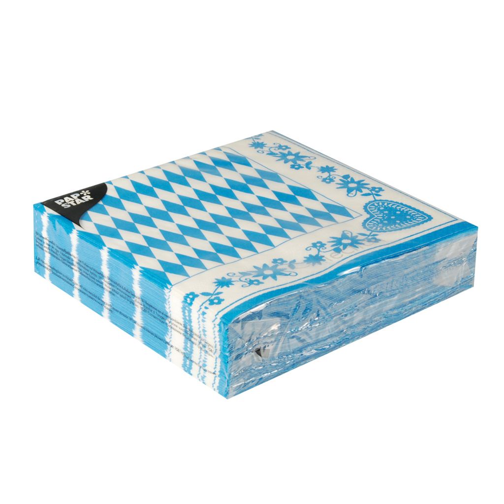 Servietten 1/4-Falz 40 cm x 40 cm "Bayrisch Blau" Produktbild 