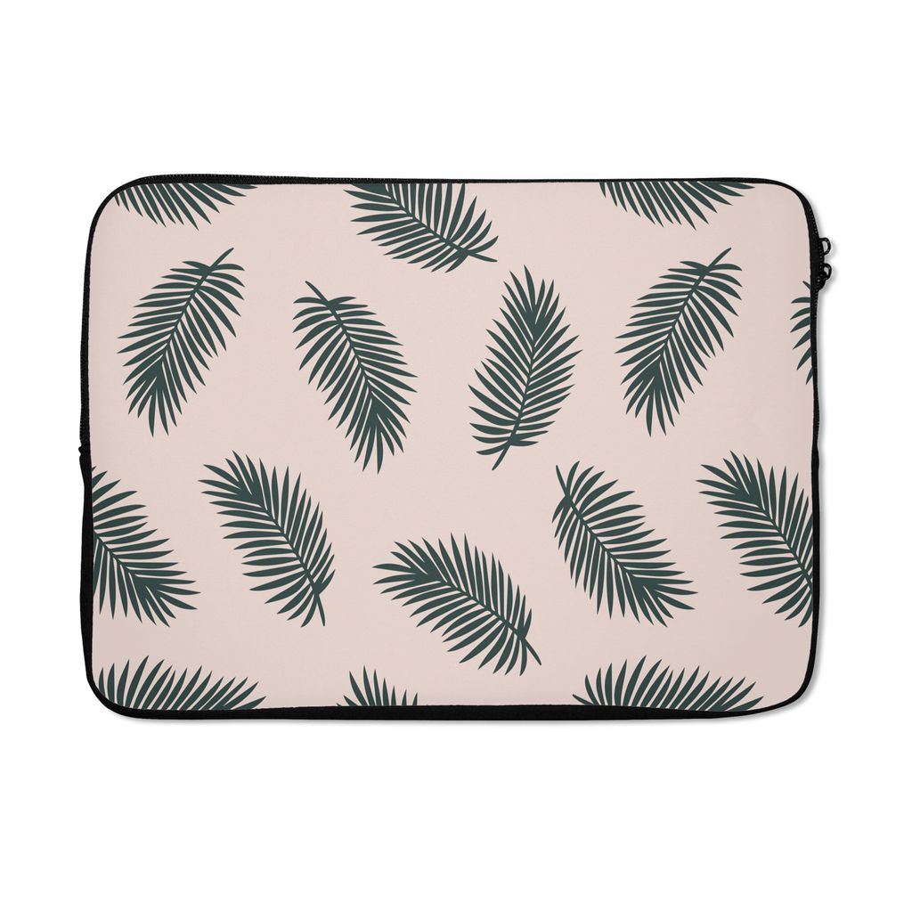 MuchoWow Laptop Hülle 14 ZollSommer - Blätter - Rosa Laptoptasche - Laptoptasche - Stoßsicher - Schutzhaube