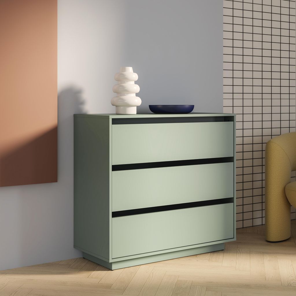 Forte TAHOE Kommode 90 100, minimalistische Kommode mit 3 Produktbild 