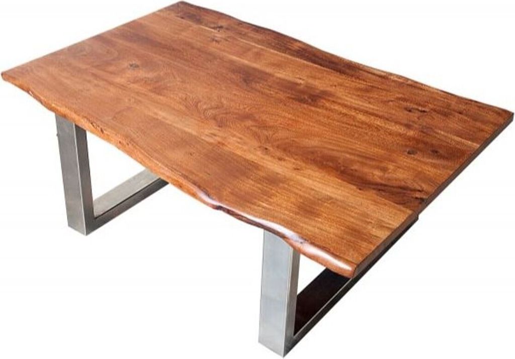 Casa Padrino Designer Massivholz Akazie Couchtisch Natur Braun 120 x H. 45 cm - Salon Wohnzimmer Tisch