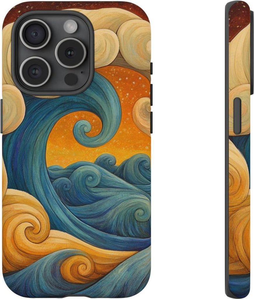 Spiralförmige Wellen – Handyhülle Kompatibel mit iPhone 15 Pro