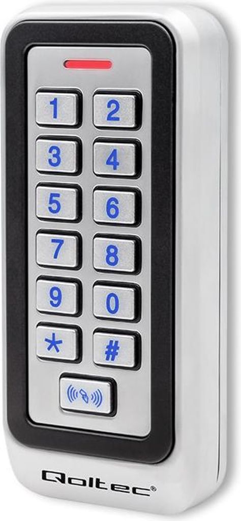 Qoltec TRITON Zahlenschloss mit RFID-Lesegerät | Code | Karte | Schlüsselanhänger | IP68 | EM
