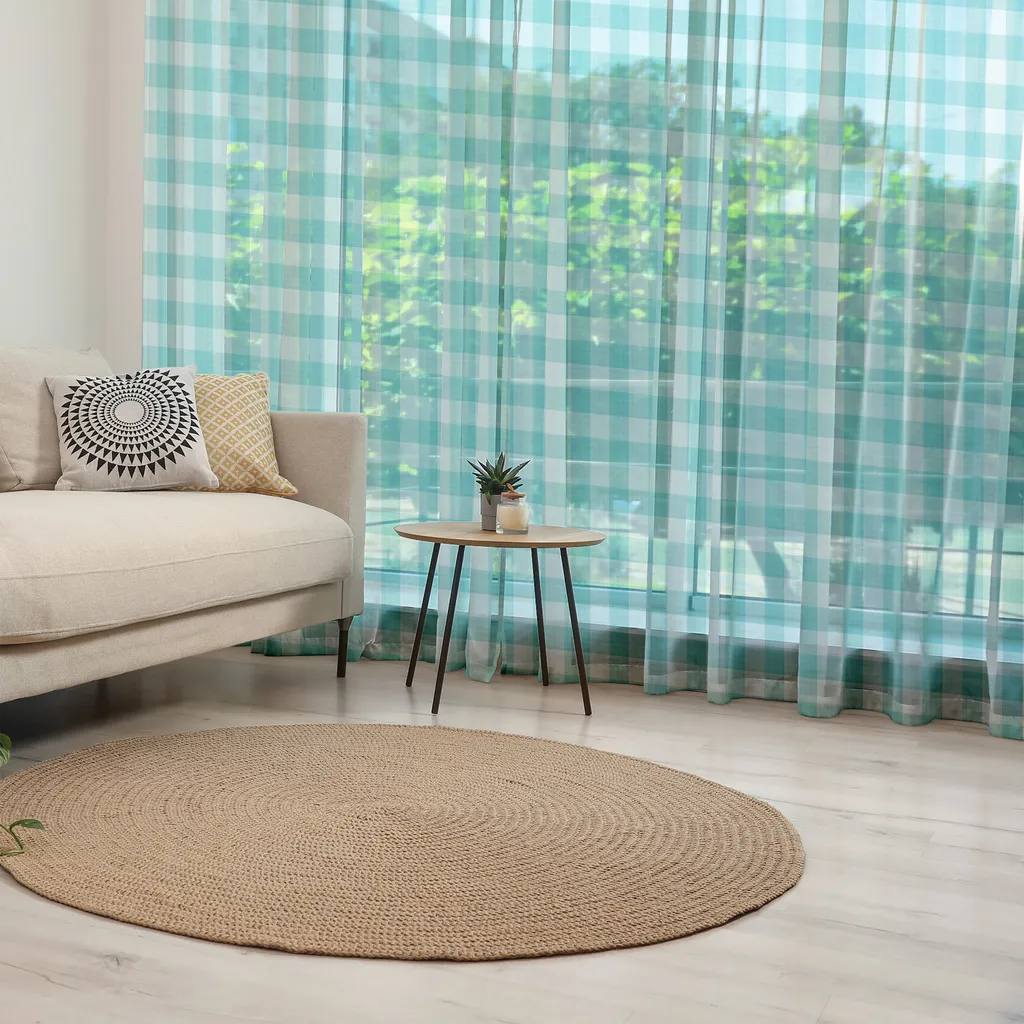 ABAKUHAUS Tessuto Turchese A Metraggio 5m – Hand Drawn Dahlia, Microfibra Elasticizzata 230cm Larghezza - 3
