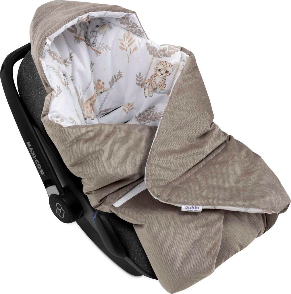 Happy Jungle & Latte Velvet Decke für Kindersitz Produktbild 
