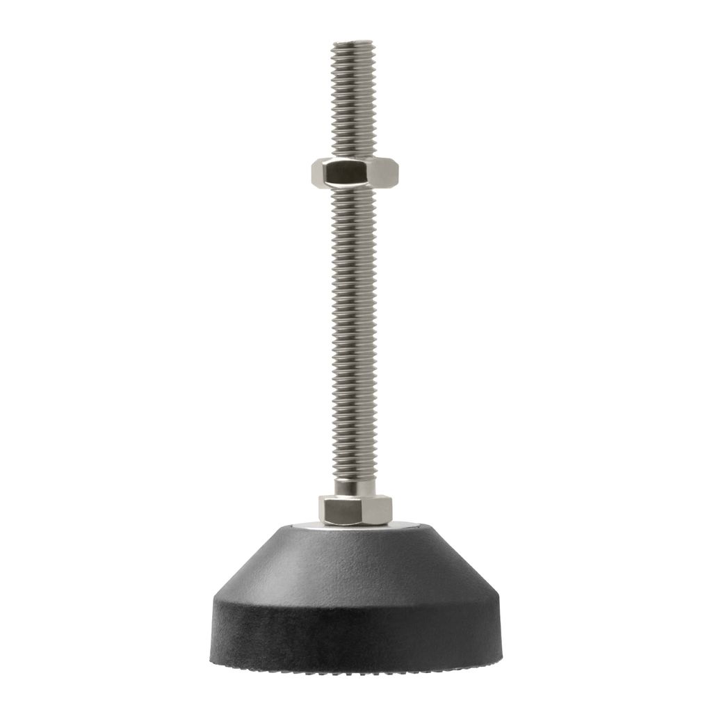 Maschinenfuß/Stellfuß/Nivellierfuß/Gelenkfuß, höhenverstellbarer Tellerfuß Ø 50mm für Konstruktionsprofile, Maschinen, Möbel (1, M8 x 80mm)