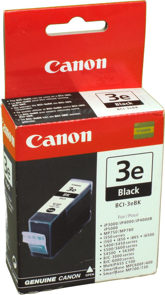 Canon BCI-3e BK Tinte Schwarz, Tinte auf Pigmentbasis, 1500 Produktbild 