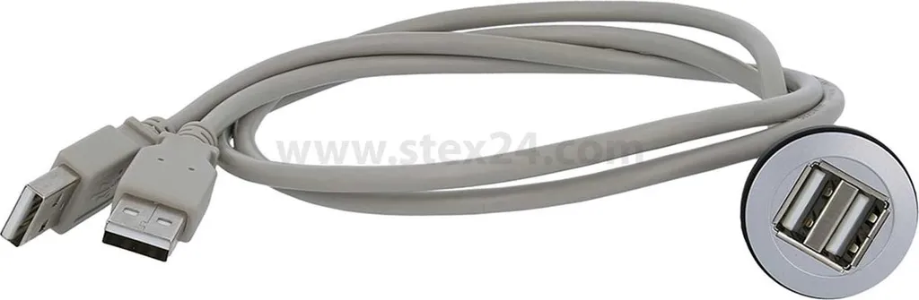 Prise de Courant Double USB Ronde Argentée RONTRON-R-JUWEL pour Panneau