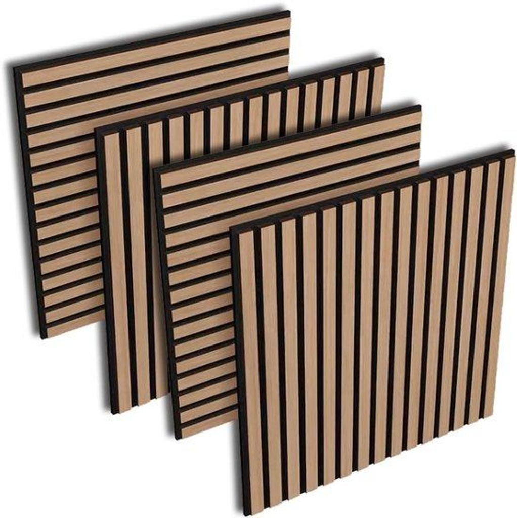 Klassisch-modernes Nussbaum Holz Akustik Wandpaneel mit 3D-Effekt 65x10 cm