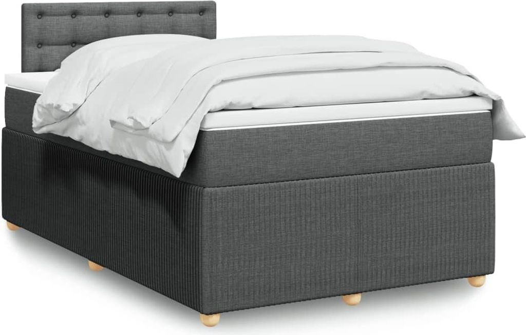 "Januar-Aktionen" Boxspringbett mit Matratze Dunkelgrau 120x190 cm Stoff - Klassische Betten CC74