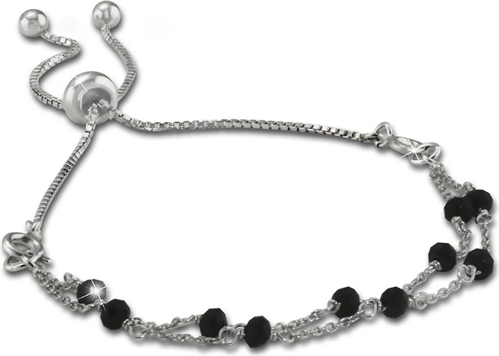 Armäleon Armbänder silber schwarz Damen Armschmuck D2ARS012S