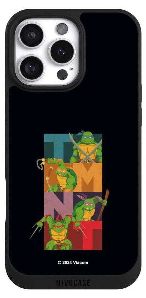 NIVOCASE Handyhülle für Apple iPhone 16 Pro Max Hülle NIVOpure Case Schwarz Fanartikel Offizielles Lizenzprodukt Teenage Mutant Ninja Turtles