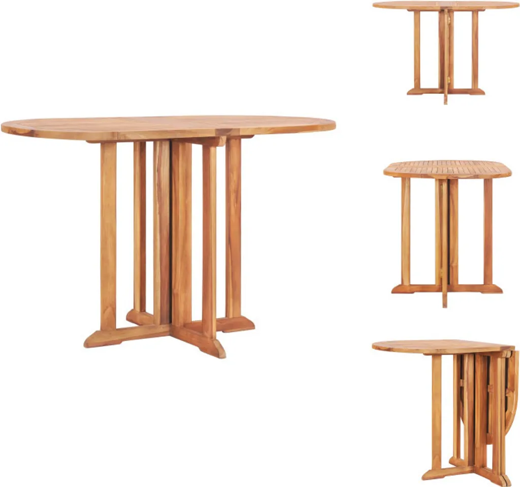 Table de jardin pliable Papillon 120x70 cm gain de place en teck massif