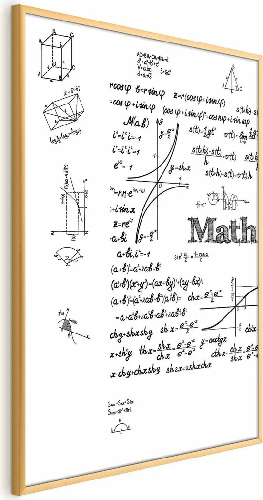 Poster Matematica 60x90 + Cornice Oro - Offerta Limitata Online