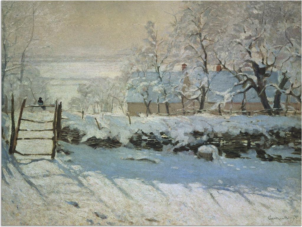 ARTland Wandbild Alu für Innen & Outdoor Die Elster. 1868/69 Größe: 80x60 cm