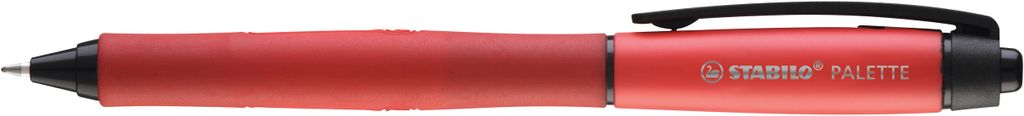 Tintenroller mit Druckmechanik - STABILO PALETTE in rot - Strichbreite F (0,4 mm) - Einzelstift - Schreibfarbe rot