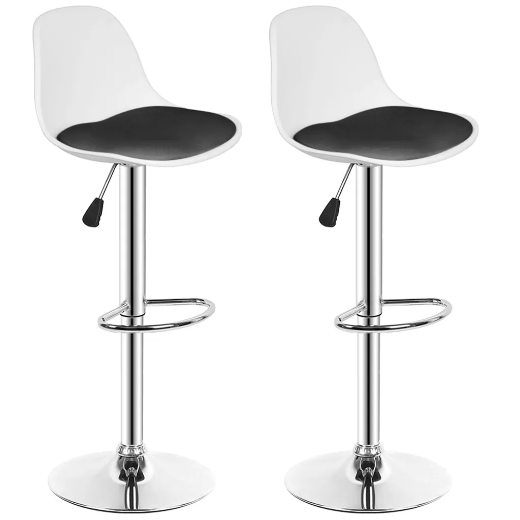 Tabouret de bar pivotant à 360° en similicuir avec pied chromé lot de 2