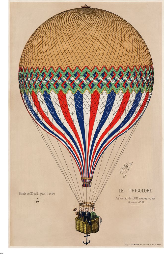 Heißluftballon Poster Le Tricolore, E. Hamelin 61 x 91,5 cm