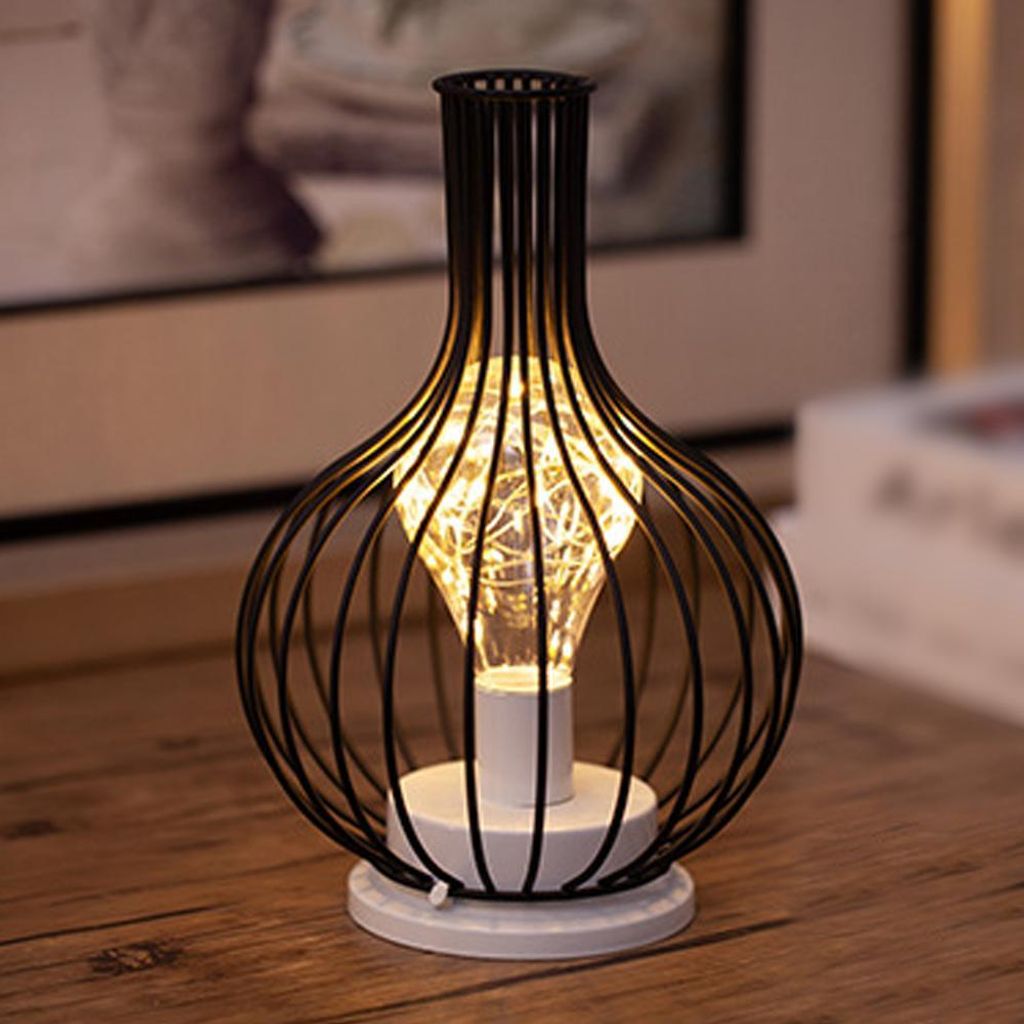 Rotweinförmige Lampe, LED-Lampe, Weinbecher-Tischleuchte, Metall, Schmiedeeisen, moderne Heimdekoration