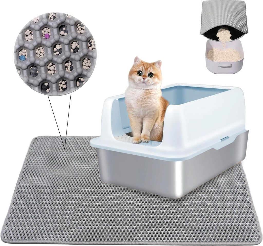 Katzenstreumatte - Rutschfest und Wasserdicht - 1 Stück - Grau - 30 x 45 cm