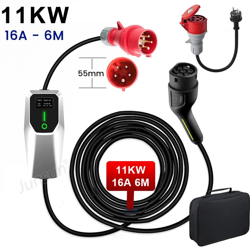 Câble de charge de type 2 JUNSUN, connecteur CEE16A avec Image du produit 