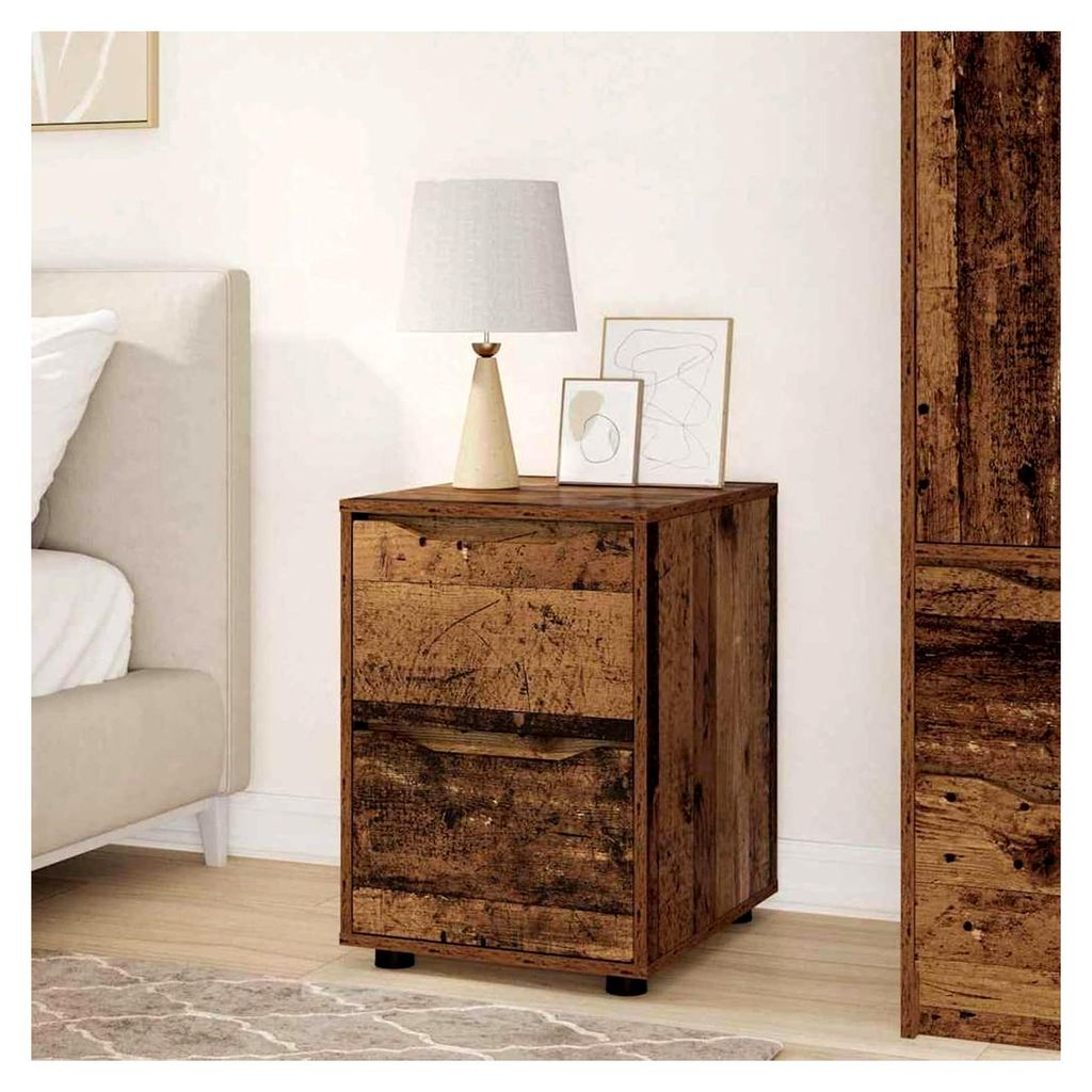 Speicherschrank aus Holzwerkstoff in Altholzfarbe 40x48x57cm für Schlafzimmer und Wohnzimmer