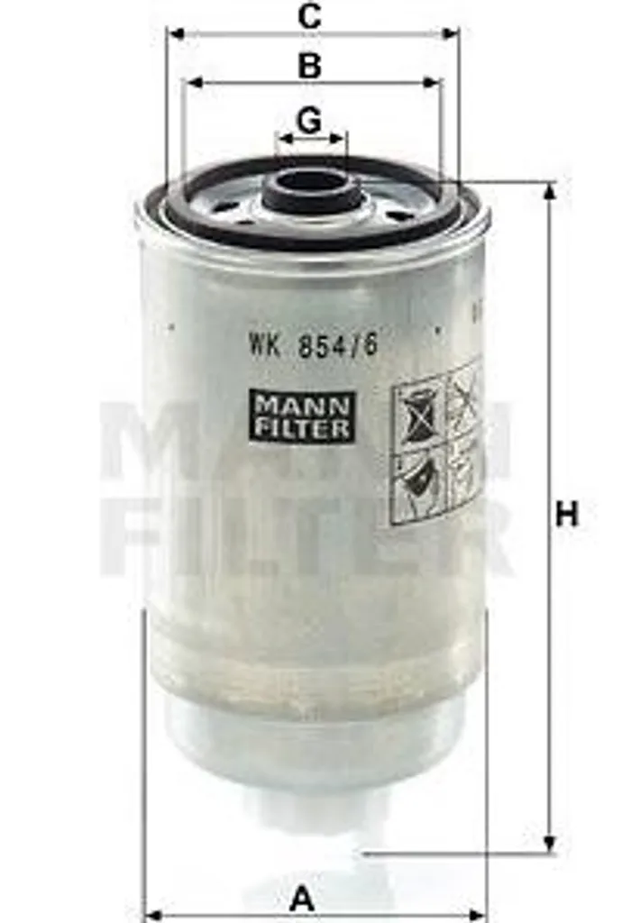 Filtre à Gasoil Haute Qualité WK 854/6 pour Fiat Stilo et Alfa Romeo 147