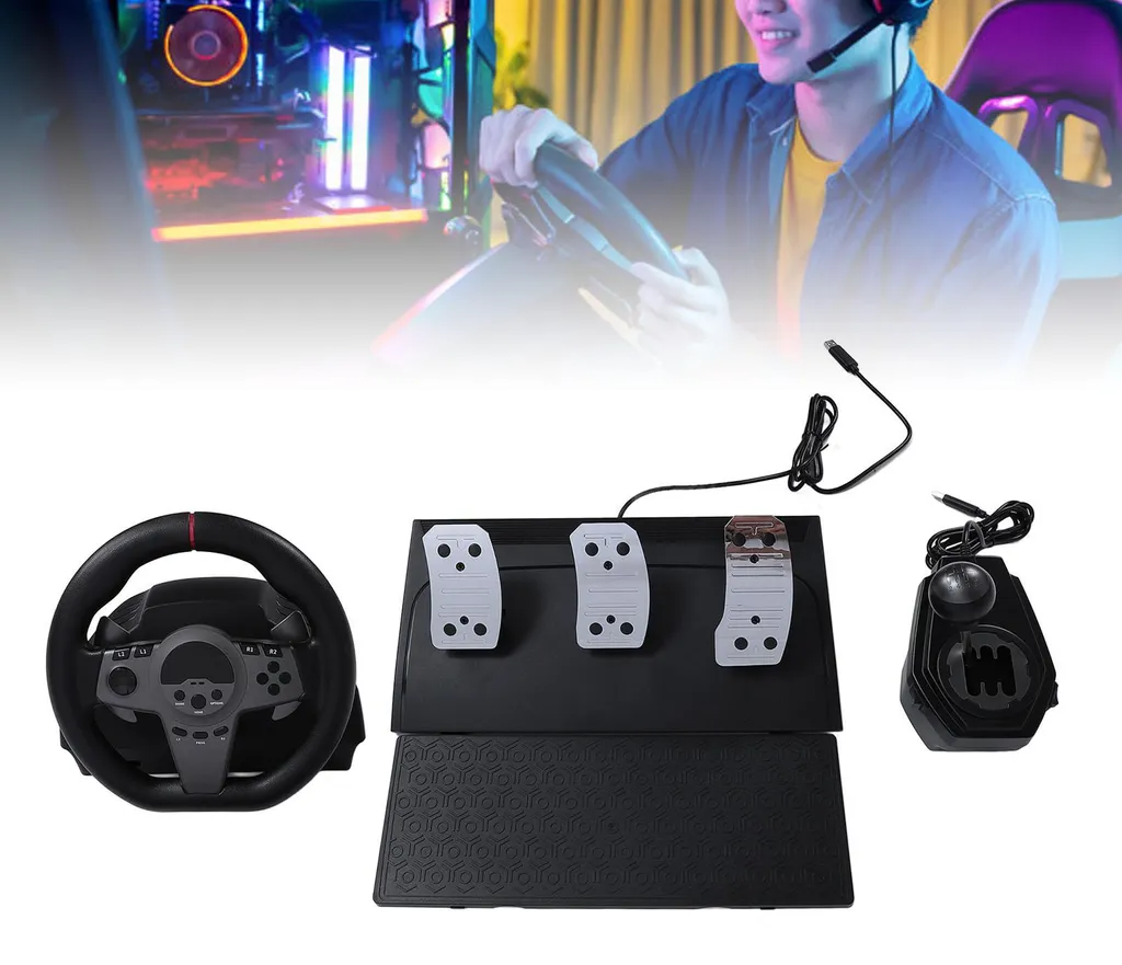 Volant de simulation pour PC et Switch idéal pour jeux de course - 5