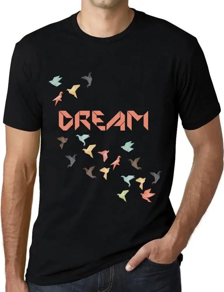 Herren Grafik T-Shirt Origami-Traum – Origami Dream – Öko-Verantwortlich Vintage Jahrgang Kurzarm Lustige Druck Geburtstag Geschenk Mann