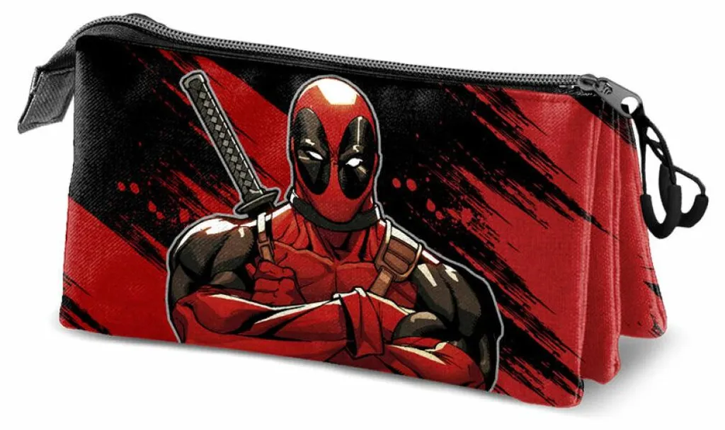 Trousse Deadpool Bad Rouge à Trois Zips Grande Capacité Marvel