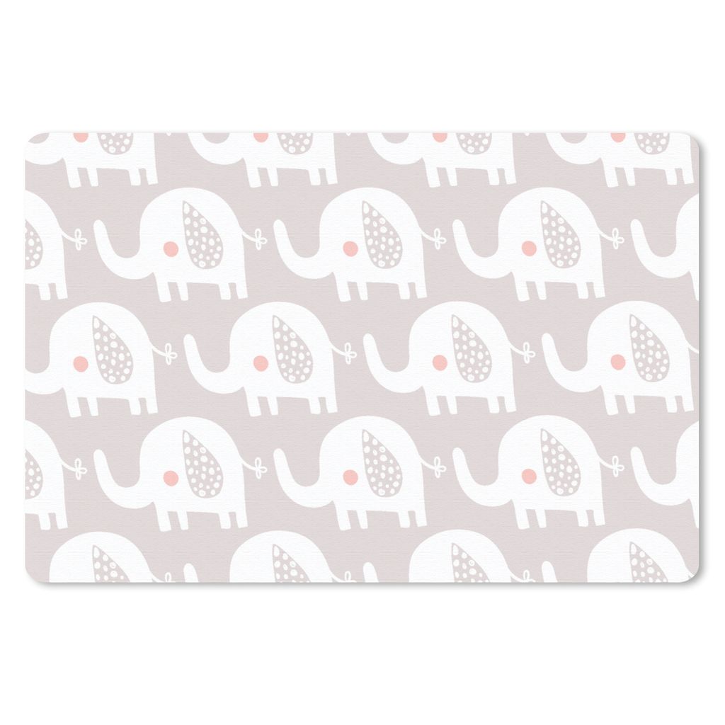 MuchoWow Schreibtischunterlage Elefant - Design - Punkte 60x40 cm - XXL Mauspad - Großes Mauspad