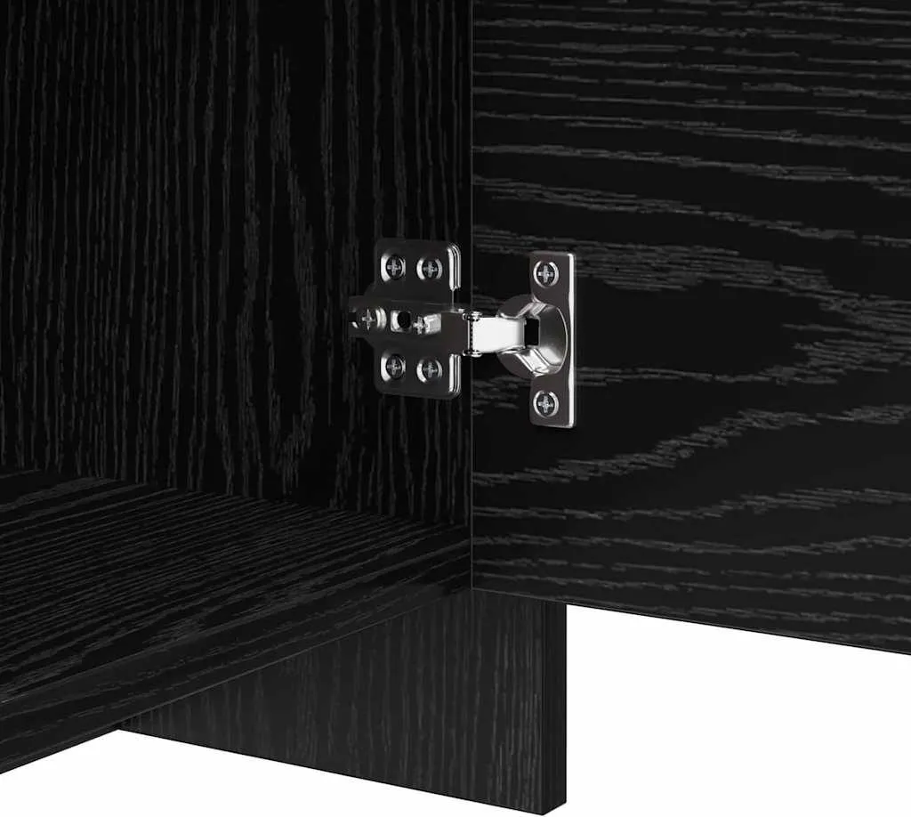Maison Exclusive - Mobile TV da parete effetto rovere nero 90 x 35 x 40 cm - 10
