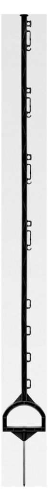 20 Steigbügelpfähle 156 cm, glasfaserverstärkte Kunststoffpfähle, schwarz, mit Ösen für Band und Seil