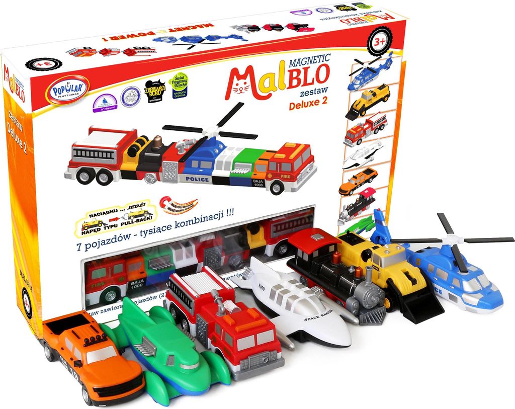 Popular Playthings Magnetic Mix or Match, Fahrzeug-Set, 3 Jahr(e), Mehrfarbig