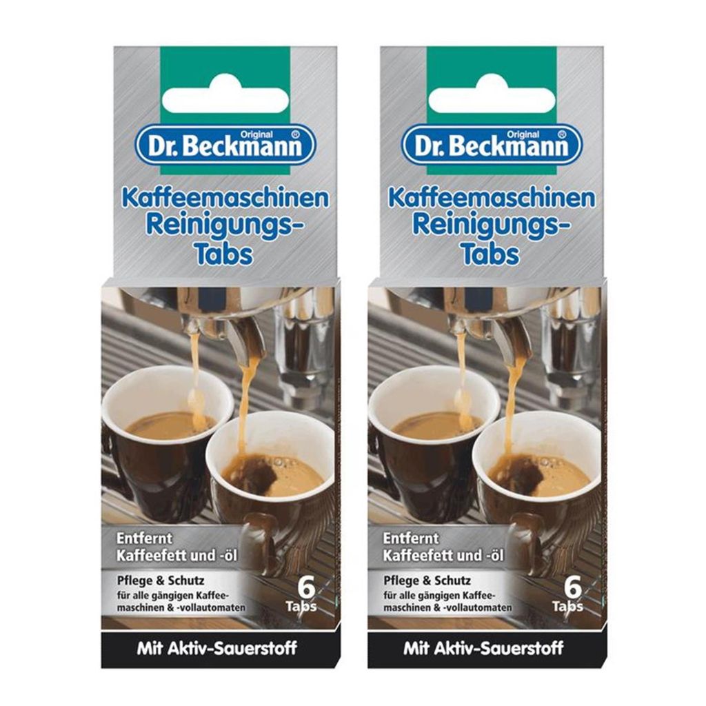 2x Dr. Beckmann Kaffeemaschinen Reinigungs-Tabs 6 Tabs - Entfernt Kaffeefett un