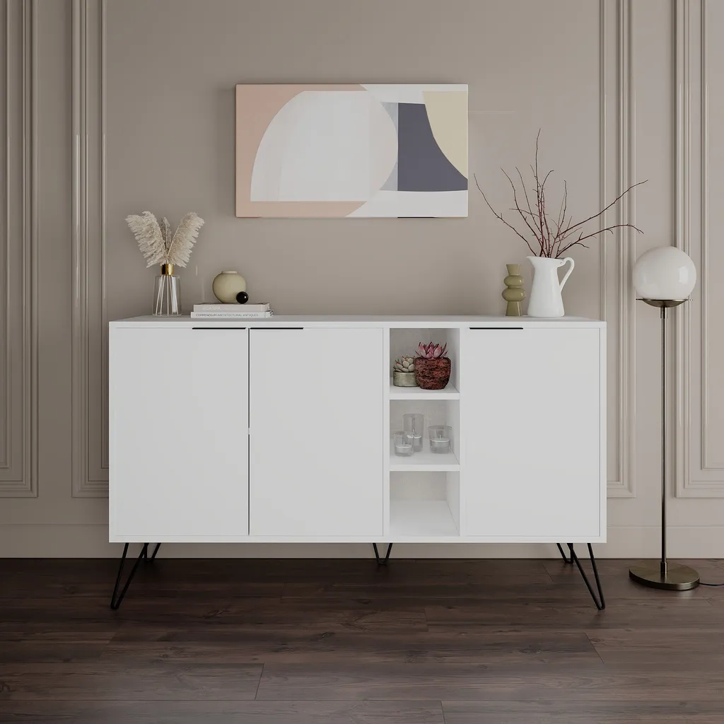 Skye Decor Clara Buffet Blanc 142x83x35,6 cm Meuble de Salon Design