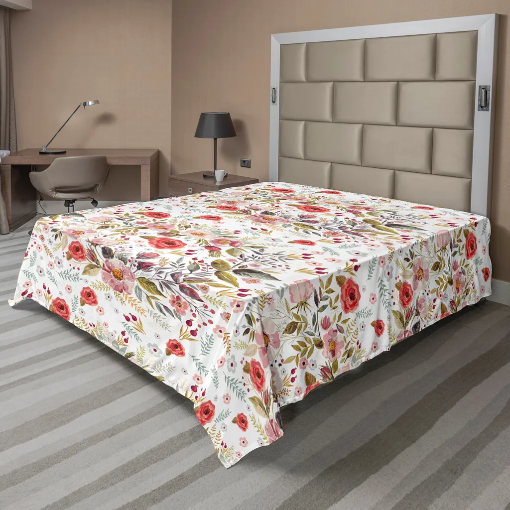 Drap de lit respirant contre la chaleur aux motifs fleurs vintage