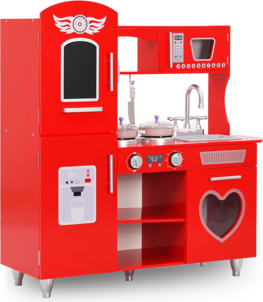 "SPRING SALE"Spielküche Kinder MDF 84x31x89 cm Rot GermanyMöbel 55059 - Küchenspielzeuge