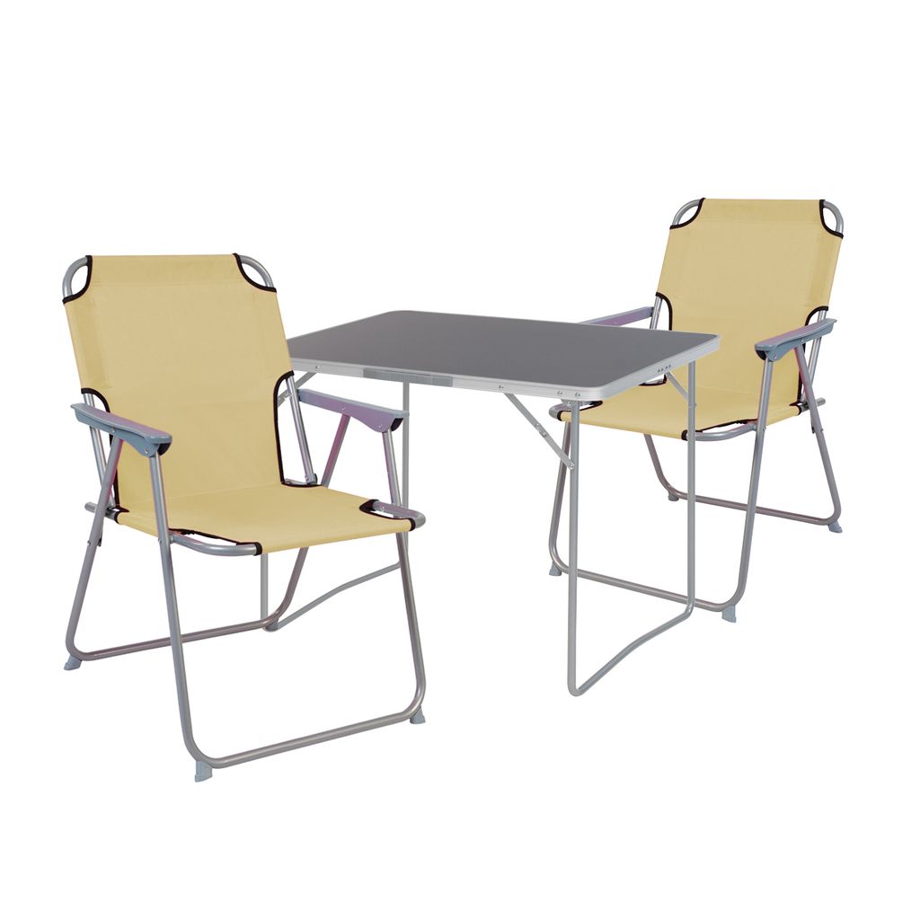 3er Campingmöbel Set Outdoor Camping Stuhl Aluminium Tisch klappbar