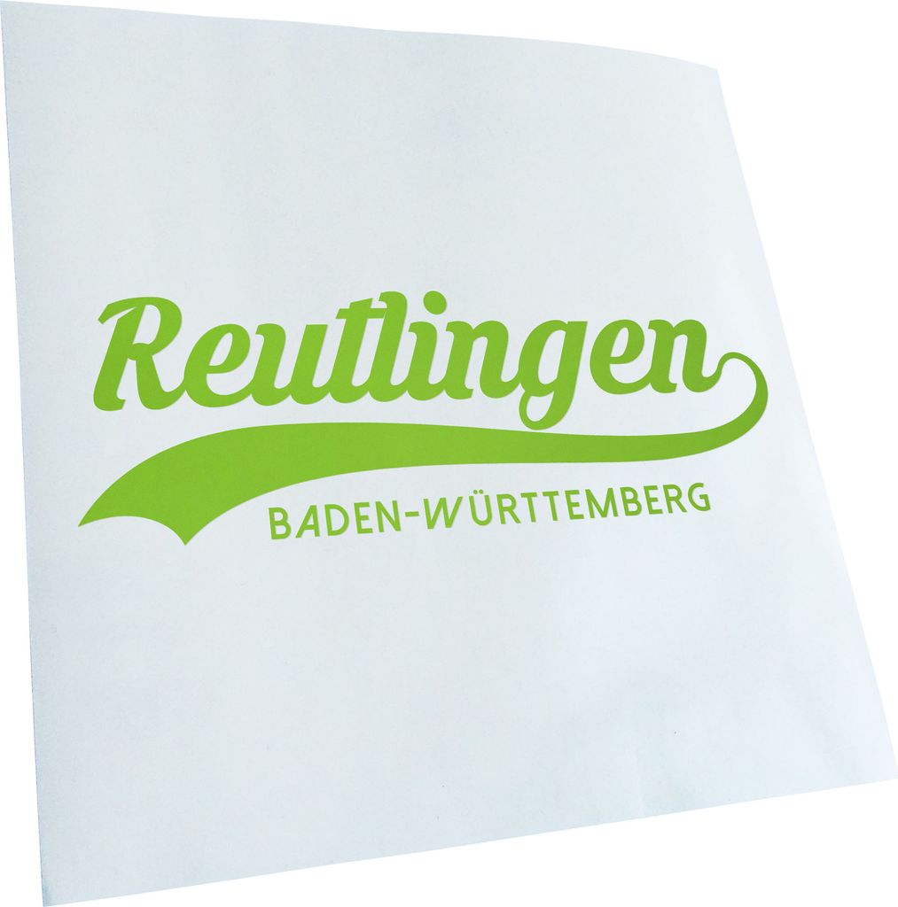 Kiwistar - Autoaufkleber - Reutlingen Baden-Württemberg - Lindgrün - 24x8cm - Aufkleber für Auto, Laptop, Fahrrad, LKW, Motorrad mehrfarbig JDM ...