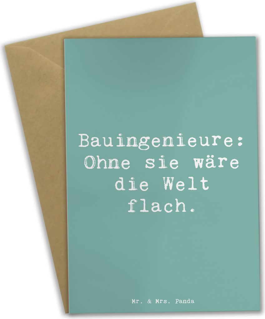 Mr. & Mrs. Panda Grußkarte Spruch Bauingenieur Held - Produktbild 