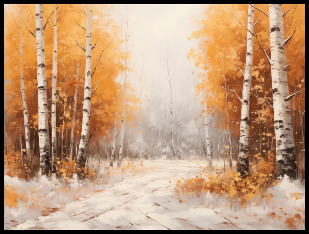 Poster 80x60cm Herbstliche Birken