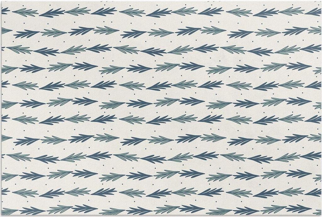 Kleine Blätter, dekoratives Muster im Boho-Stil – Vinylteppich – 80x120 cm – Outdoor Teppich – Terrasse – Wetterfest – Modern