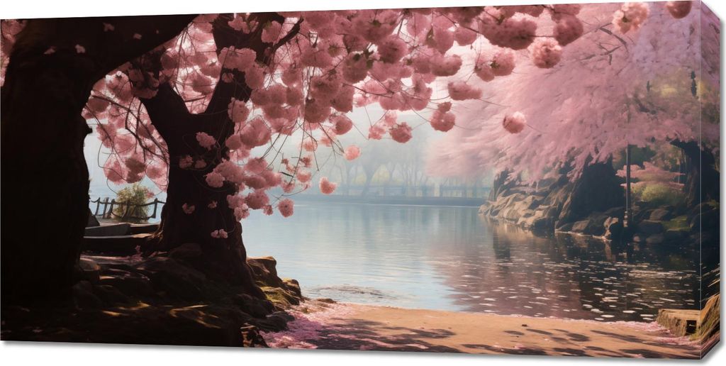 Bild 100x50cm Ruhe der Sakura