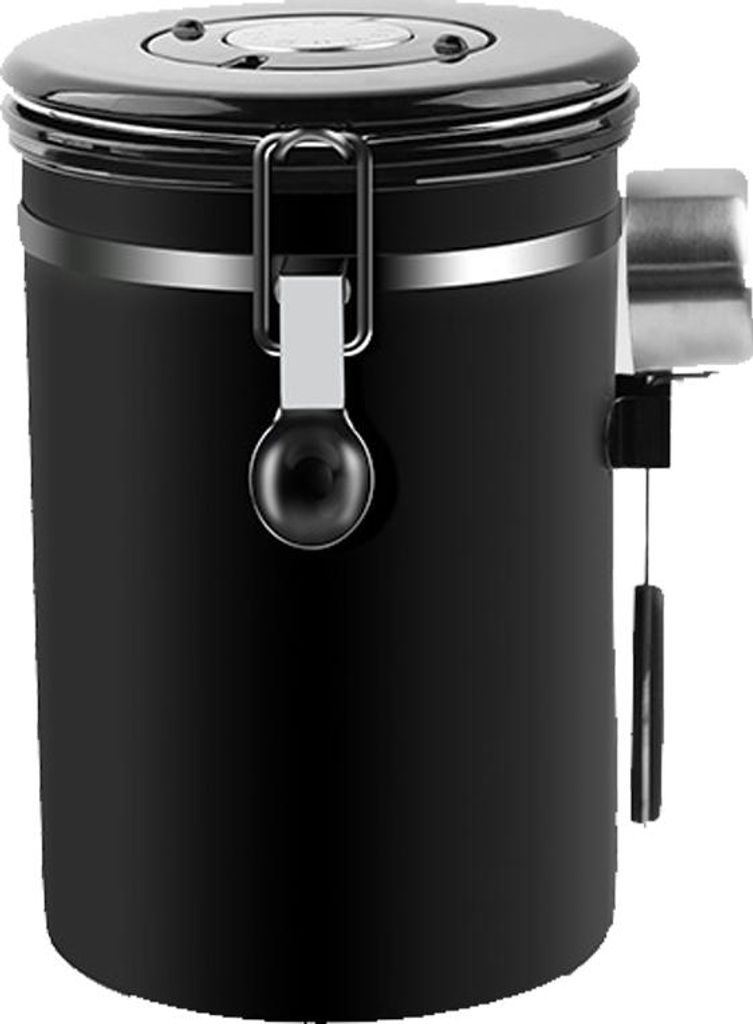 Kaffeedose für gemahlenen Kaffee mit Sichtfenster, Datumsanzeige, Messlöffel, luftdichter Aufbewahrungsbehälter aus Edelstahl 304 für Kaffeeboh...