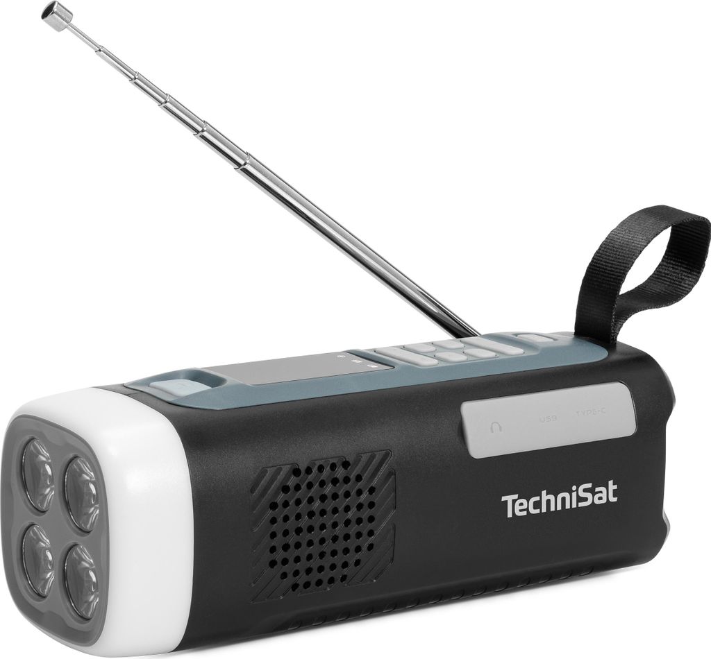 TechniSat Viola Kurbelradio – Notfallradio mit Solar & Kurbel, 4500 mAh Akku, UKW, Bluetooth