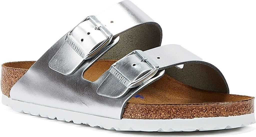 Birkenstock Two Adj Strap Arizona BS Ledersandalen in Silber – 5.5 UK - 39 EU - 8/8.5F - 6/6.5M US / Silver