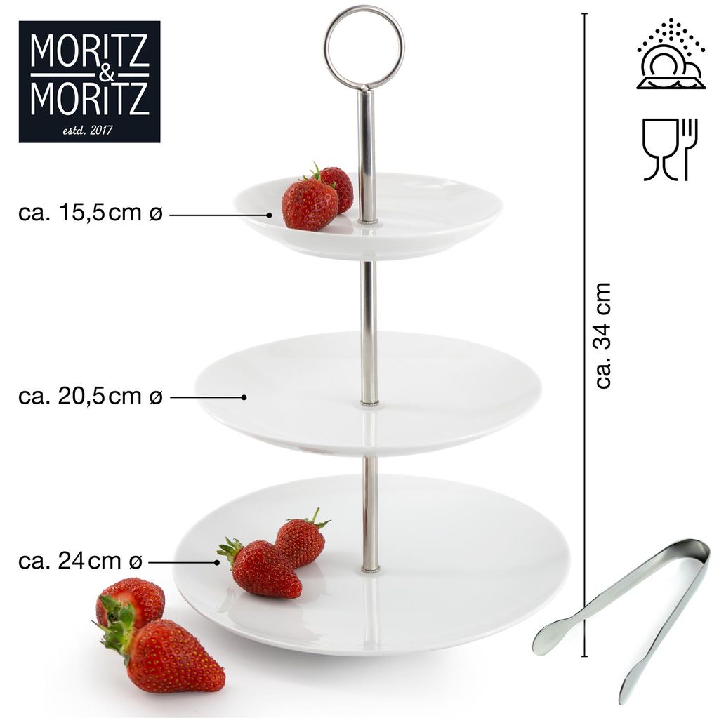Moritz & Moritz Etagere 3-Stufig rund weiß