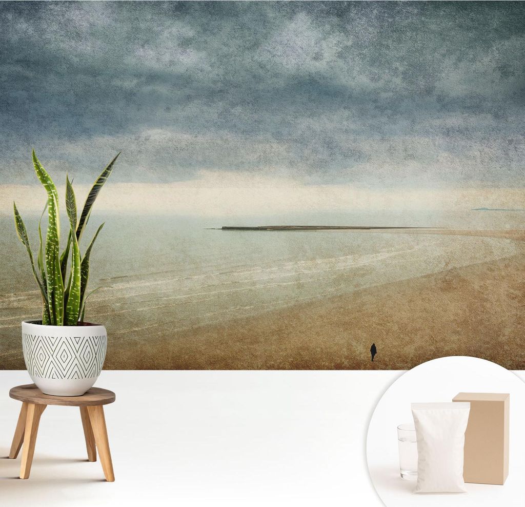 Fototapete - 208x146 cm - Tapete - Wandtapete - Wandbilder - Dekofolie - Tapete Folie - Wand - Dekoration - Wohnzimmer - Nostalgische Landschaft